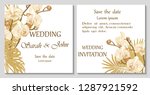 wedding invitation with flowers ... | Shutterstock .eps vector #1287921592