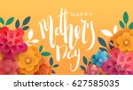 a postcard to the mother's day  ... | Shutterstock .eps vector #627585035