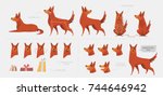 set for creating a dog... | Shutterstock .eps vector #744646942