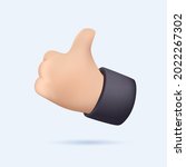 thumb up 3d icon. vector like... | Shutterstock .eps vector #2022267302