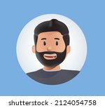 young smiling man avatar. 3d... | Shutterstock .eps vector #2124054758