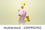 piggy bank coin 3d rendering... | Shutterstock . vector #1345902542