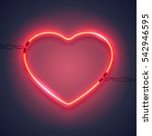 Bright Heart. Neon Sign. Retro...