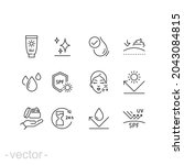 care skin icon set. face ... | Shutterstock .eps vector #2043084815