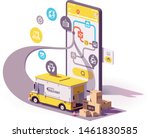 vector parcel and mail delivery ... | Shutterstock .eps vector #1461830585