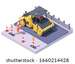 vector isometric road roller at ... | Shutterstock .eps vector #1660214428