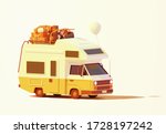 vector retro camper van or rv... | Shutterstock .eps vector #1728197242
