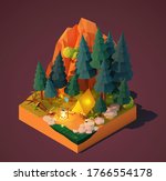 Vector Isometric Camping In The ...