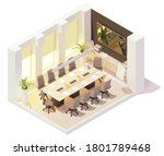 vector isometric office... | Shutterstock .eps vector #1801789468