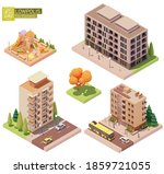 vector isometric buildings and... | Shutterstock .eps vector #1859721055