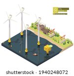 vector offshore wind turbines... | Shutterstock .eps vector #1940248072
