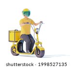 electric scooter delivery... | Shutterstock . vector #1998527135