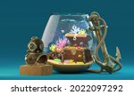 ancient treasure chest on the... | Shutterstock . vector #2022097292