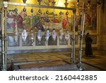 Small photo of Jerusalem Israel 24 july 2021The Stone of Unction - Anointing Church of the Holy Sepulchre