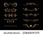 golden vector set of vintage... | Shutterstock .eps vector #2086849195