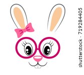 Cute Bunny With Pink Bow And...