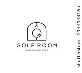  golf and room logo. creative... | Shutterstock .eps vector #2144143165