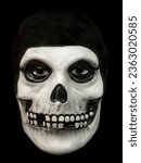 Small photo of Misfits The Fiend Face Mask Isolated on Black Background