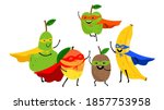 superhero fruits team. cute... | Shutterstock . vector #1857753958