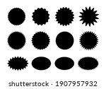 starburst stickers. black... | Shutterstock . vector #1907957932