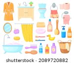 bathroom accessories cartoon.... | Shutterstock .eps vector #2089720882