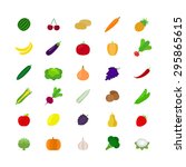 vegetables and fruit icons in... | Shutterstock . vector #295865615