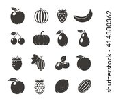 fruits black icons. different... | Shutterstock .eps vector #414380362