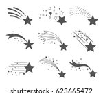 shooting stars icons. comet... | Shutterstock .eps vector #623665472