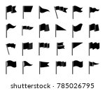 black flags icons and pennants... | Shutterstock . vector #785026795