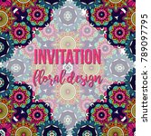 universal invitation floral... | Shutterstock . vector #789097795