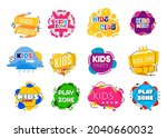 kids zone labels. child logo ... | Shutterstock .eps vector #2040660032