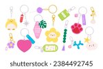 keychains flat clipart....