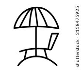 chaise lounge under umbrella... | Shutterstock .eps vector #2158475925