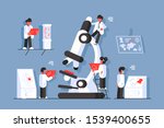 doctors with microscope in... | Shutterstock . vector #1539400655