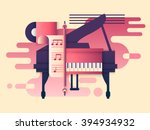 piano design flat | Shutterstock .eps vector #394934932