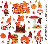 cute and festive autumn gnome... | Shutterstock .eps vector #2050478138