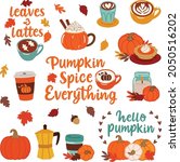 fun and festive pumpkin spice... | Shutterstock .eps vector #2050516202