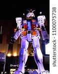 Small photo of Tokyo, Japan - 02 May 2016: Use movie of "Ready Player One". Full size Gundam Performances Outside DiverCity Tokyo Plaza, Odaiba, It is 18m tall The sculpture of famous anime franchise