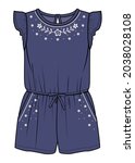 jumpsuit for girls teens and... | Shutterstock .eps vector #2038028108