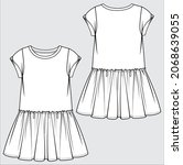 kid girl and teen girl dress... | Shutterstock .eps vector #2068639055
