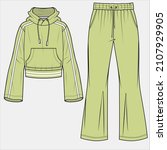 jogger and sweattop coordinate... | Shutterstock .eps vector #2107929905