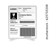 shipping label barcode template ... | Shutterstock .eps vector #625735208
