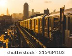 Subway Train In New York At...