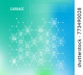garbage concept in honeycombs... | Shutterstock .eps vector #773490028