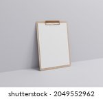 Wooden clipboard with blank a4...