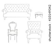 Sketch Of A Set Of Upholstered...
