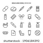 medicine  bold line icons. the... | Shutterstock .eps vector #1906184392
