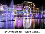 Light and water fountains show at Darling Harbour, Sydney Australia