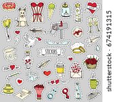 fashion patch badges. vector... | Shutterstock .eps vector #674191315