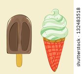 two ice creams | Shutterstock .eps vector #132483518